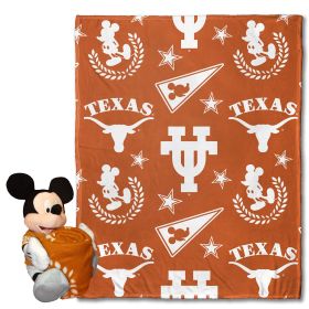 Texas OFFICIAL NCAA & Disney's Mickey Mouse Character Hugger Pillow & Silk Touch Throw Set