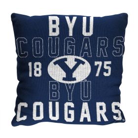 BYU OFFICIAL NCAA "Stacked" Woven Pillow; 20" x 20"