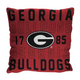 Georgia OFFICIAL NCAA "Stacked" Woven Pillow; 20" x 20"