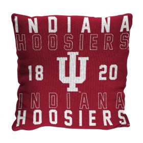 Indiana OFFICIAL NCAA "Stacked" Woven Pillow; 20" x 20"