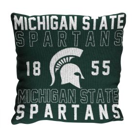 Michigan State OFFICIAL NCAA "Stacked" Woven Pillow; 20" x 20"