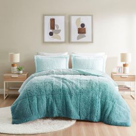 Ombre Shaggy Long Fur Comforter Mini Set