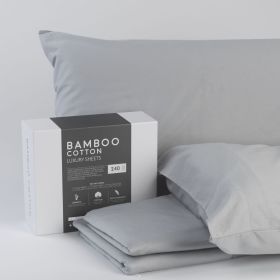 Bamboo Cotton Sheets Soft and Smooth with Viscose from Bamboo Light Grey Twin Long