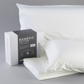 Bamboo Cotton Sheets Soft and Smooth with Viscose from Bamboo Ivory Twin Long