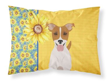 Summer Sunflowers Brown White Smooth Jack Russell Terrier Standard Pillowcase Lightweight Super Soft Easy Care Decorative Artwork Pillowcase, Standard