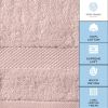 Luxury Cotton Washcloths Large Hotel Spa Bathroom Face Towel 12 Pack 13x13 inch Pink