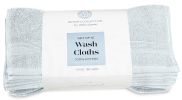 12 Pack Light Blue Color Resort Collection Soft Washcloth Face Body Towel Set 12x12 inch Luxury Hotel Plush & Absorbent Cotton Wash Clothes