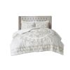 3 Piece Tufted Cotton Chenille Duvet Cover Set