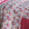 [Rose Garden] Cotton 3PC Vermicelli-Quilted Printed Quilt Set (Full/Queen Size)