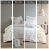 3 Piece Elastic Embroidered Cotton Duvet Cover Set