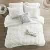 3 Piece Elastic Embroidered Cotton Duvet Cover Set