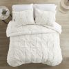 3 Piece Elastic Embroidered Cotton Duvet Cover Set