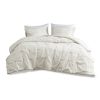 3 Piece Elastic Embroidered Cotton Duvet Cover Set