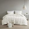 3 Piece Elastic Embroidered Cotton Duvet Cover Set