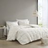 3 Piece Elastic Embroidered Cotton Duvet Cover Set