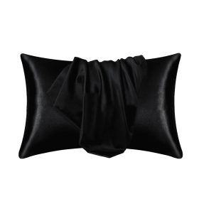 Silk Pillowcase for Hair and Skin, Mulberry Silk Pillow Cases 2Pack (Color: black, size: 48X74cm)