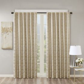 Jacquard Lined Total Blackout Rod Pocket/Back Tab Curtain Panel(Only 1 Pc Panel) (Color: as Pic)