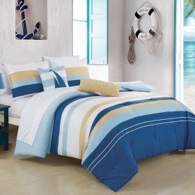 Sailboat 9 Pieces Comforter Set (size: QUEEN)