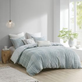 3 Piece Cotton Jacquard Duvet Cover Set (Color: as Pic)