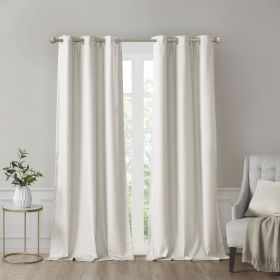 Tonal Printed Faux Silk Total Blackout Curtain Panel Pair(2 Pcs Window Panels) (Color: as Pic)