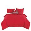 Bed in a Bag 9-Piece Qubilah Red Floral Quilted Comforter & Sheet Set