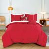 Bed in a Bag 9-Piece Qubilah Red Floral Quilted Comforter & Sheet Set