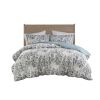 3 Piece Floral Printed Cotton Duvet Cover Set